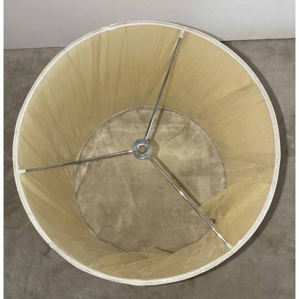 Lamp Shade Cream Round Drum Fabric Table 13x12